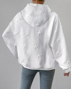 Women's Oversized Hoodie | Embossed Star Texture, Relaxed Fit, Drawstring Hood 1