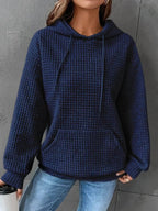 Women's Oversized Hoodie | Soft Waffle Knit, Drawstring Hood, Kangaroo Pocket 2