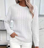 Women's Oversized Sweater | Cable-Knit, Crew Neck, Relaxed Fit 2