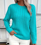 Women's Oversized Sweater | Cable-Knit, Crew Neck, Relaxed Fit 3