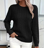 Women's Oversized Sweater | Cable-Knit, Crew Neck, Relaxed Fit 7
