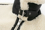 Women's Oversized Teddy Jacket | Plush Texture, High Stand Collar, Contrast Trim 7