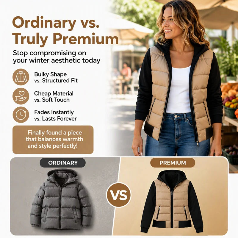 Women's Puffer Jacket | Color-Block Design, Warm Insulation, Adjustable Hood 3