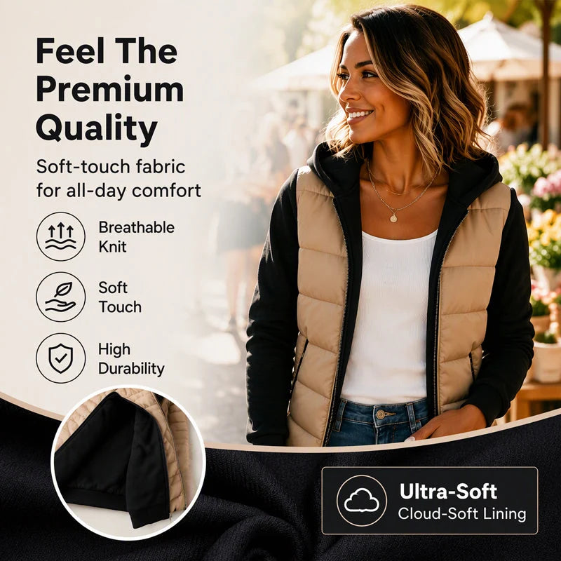 Women's Puffer Jacket | Color-Block Design, Warm Insulation, Adjustable Hood 4