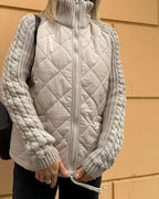 Women's Puffer Jacket | Padded Body, Soft Knitted Sleeves, Warm and Comfortable 4