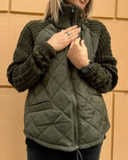 Women's Puffer Jacket | Padded Body, Soft Knitted Sleeves, Warm and Comfortable 5