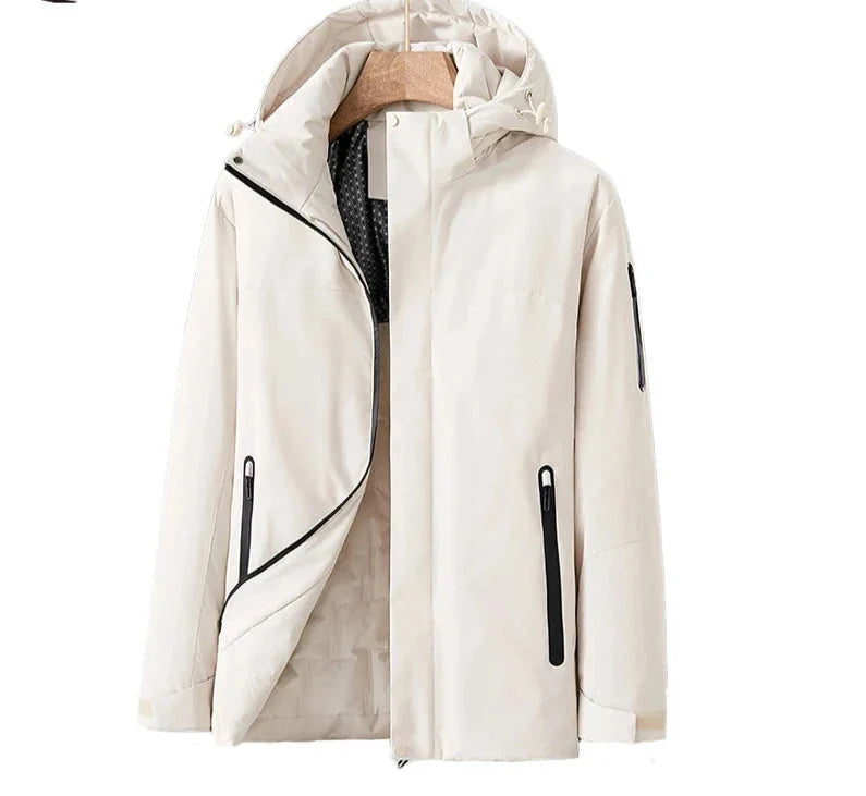Women's Quilted Outdoor Jacket | Water-Resistant, Detachable Hood, Stylish Pink Panels 1