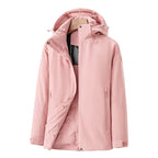 Women's Quilted Outdoor Jacket | Water-Resistant, Detachable Hood, Stylish Pink Panels 10