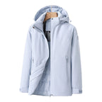 Women's Quilted Outdoor Jacket | Water-Resistant, Detachable Hood, Stylish Pink Panels 11