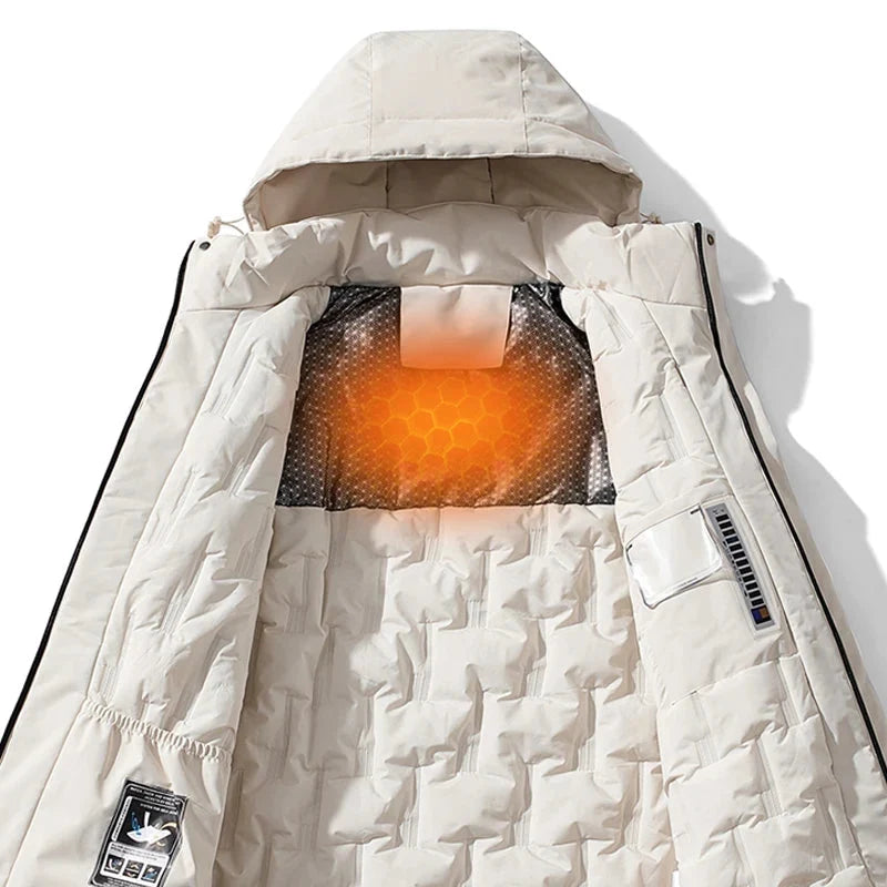 Women's Quilted Outdoor Jacket | Water-Resistant, Detachable Hood, Stylish Pink Panels 2