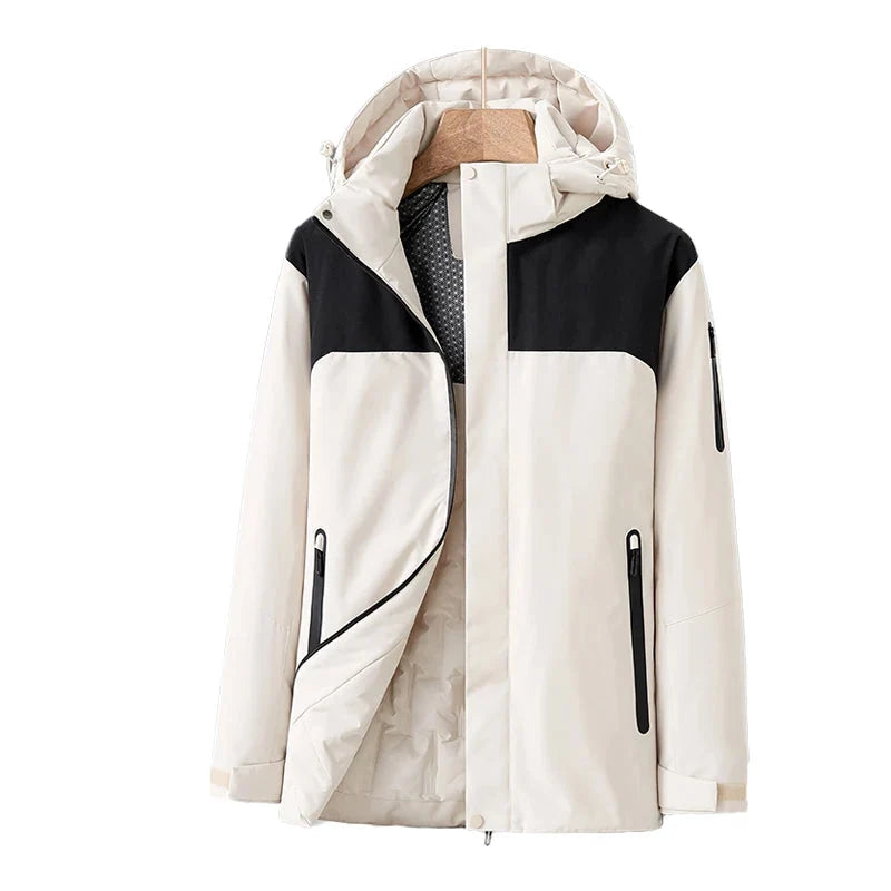 Women's Quilted Outdoor Jacket | Water-Resistant, Detachable Hood, Stylish Pink Panels 7