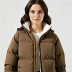 Women's Quilted Puffer Jacket | Fleece-Lined Hood, Fitted Silhouette 4