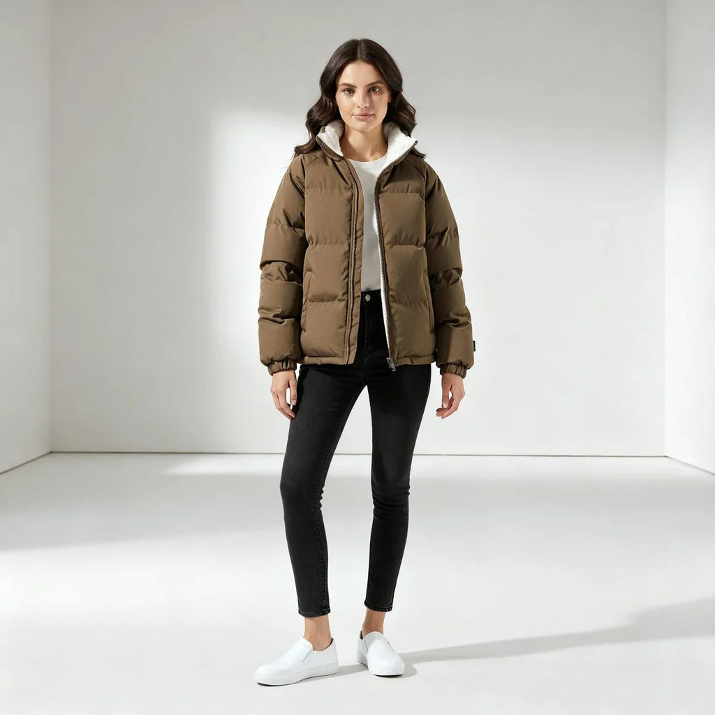 Women's Quilted Puffer Jacket | Fleece-Lined Hood, Fitted Silhouette 5