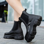Women's Rain Boots | Lightweight Waterproof Rubber Mid-Height Platform Sole 4