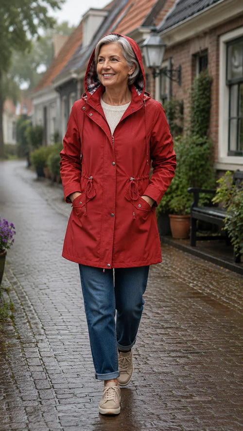 Women's Raincoat | 3-in-1 Weatherproof Design, Detachable Hood, Adjustable Waist 1