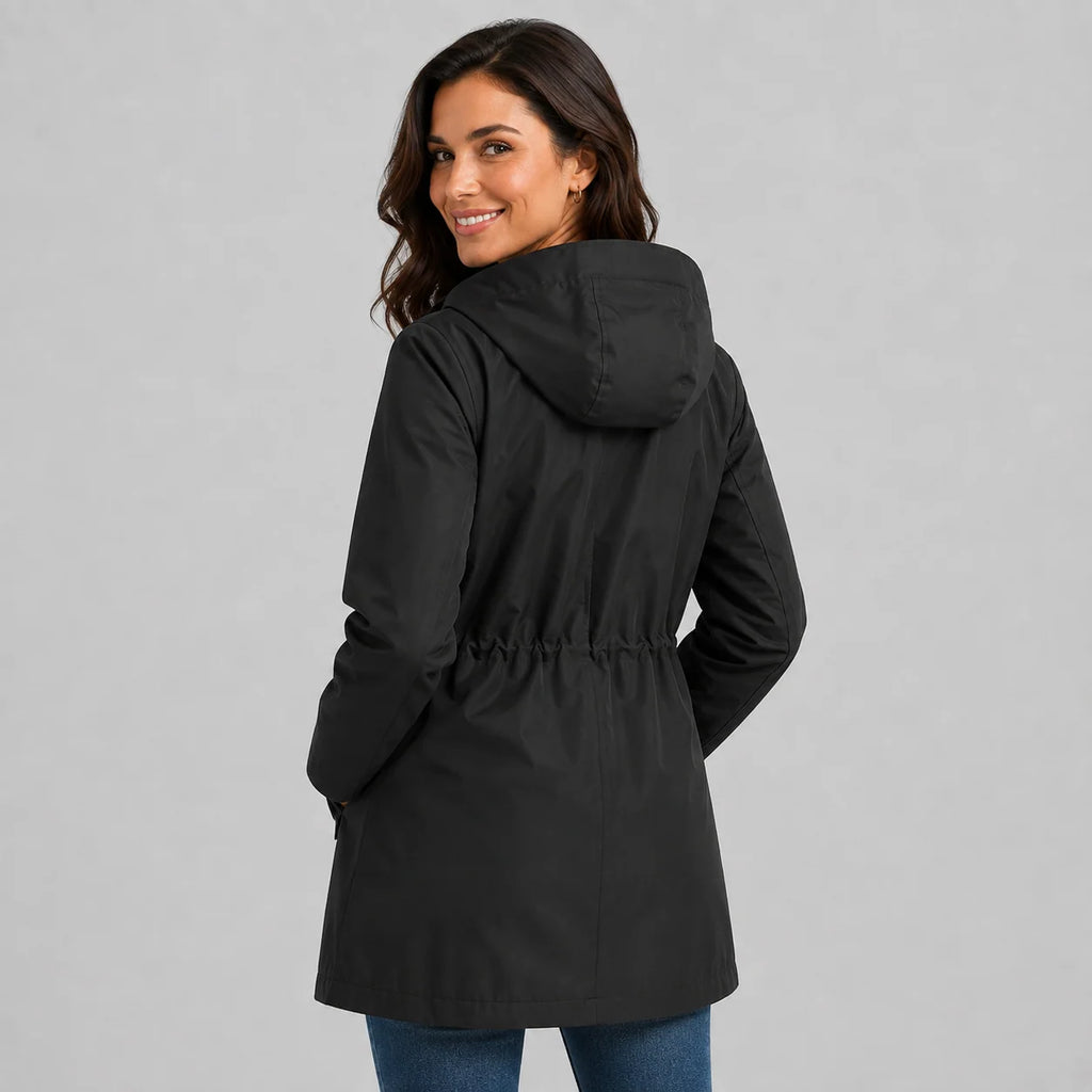 Women's Raincoat | Hooded, Waterproof, Adjustable Drawstring Waist 1