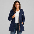 Women's Raincoat | Hooded, Waterproof, Adjustable Drawstring Waist 3