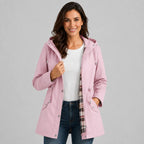 Women's Raincoat | Hooded, Waterproof, Adjustable Drawstring Waist 4