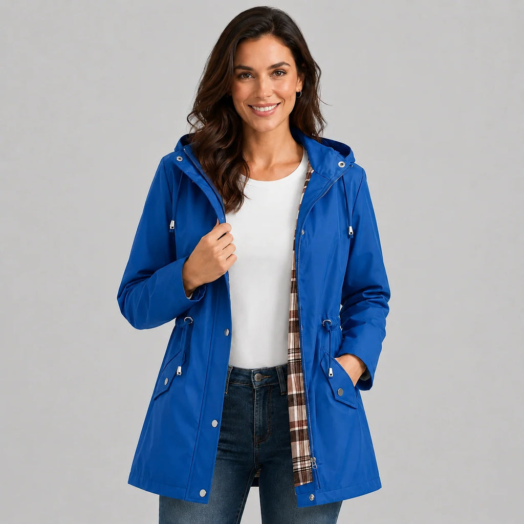Women's Raincoat | Hooded, Waterproof, Adjustable Drawstring Waist 6