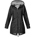 Women's Raincoat | Lightweight Waterproof with Striped Hood 0