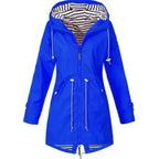 Women's Raincoat | Lightweight Waterproof with Striped Hood 1