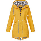 Women's Raincoat | Lightweight Waterproof with Striped Hood 4