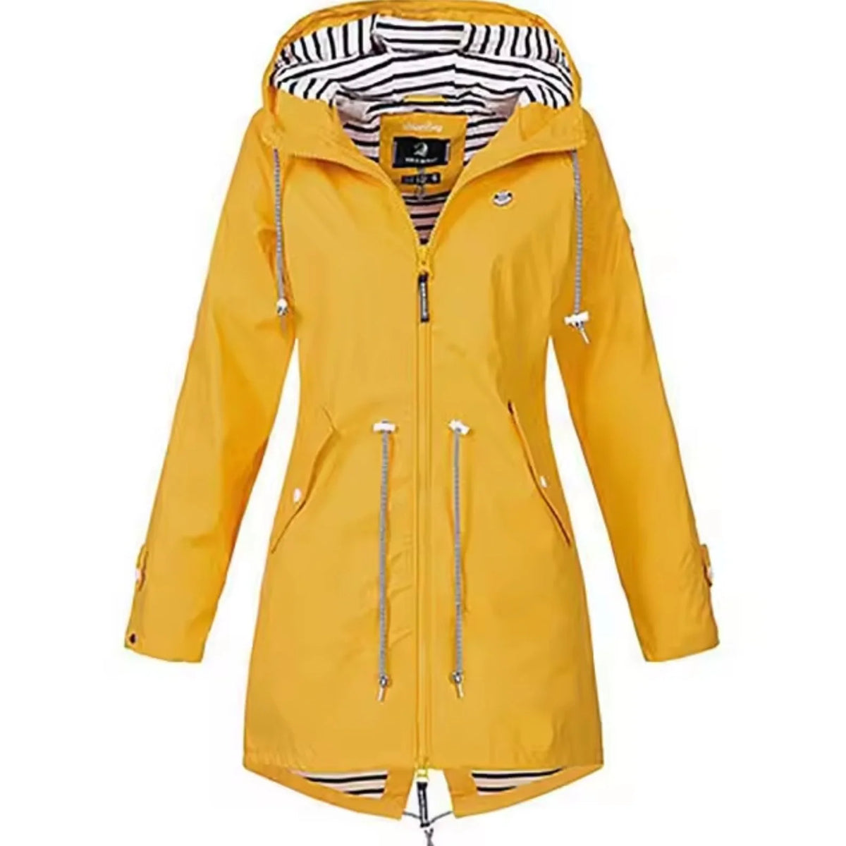 Women's Raincoat | Lightweight Waterproof with Striped Hood 4