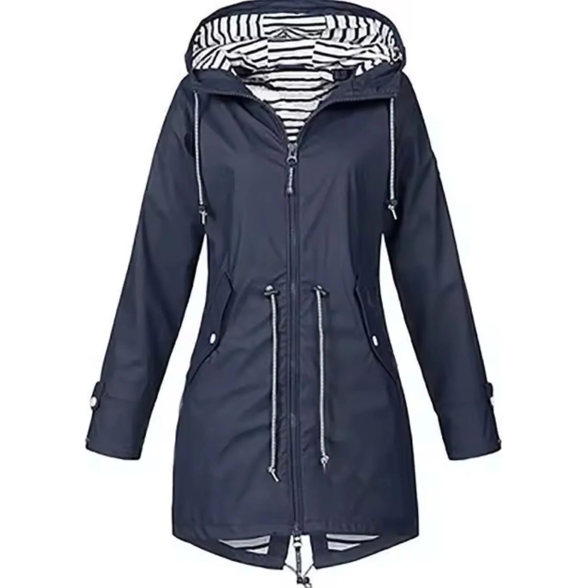 Women's Raincoat | Lightweight Waterproof with Striped Hood 5