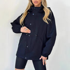 Women's Raincoat | Oversized Hooded Design, Water-Resistant, Roomy Fit for Layering 1