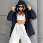 Women's Raincoat | Oversized Hooded Design, Water-Resistant, Roomy Fit for Layering 2