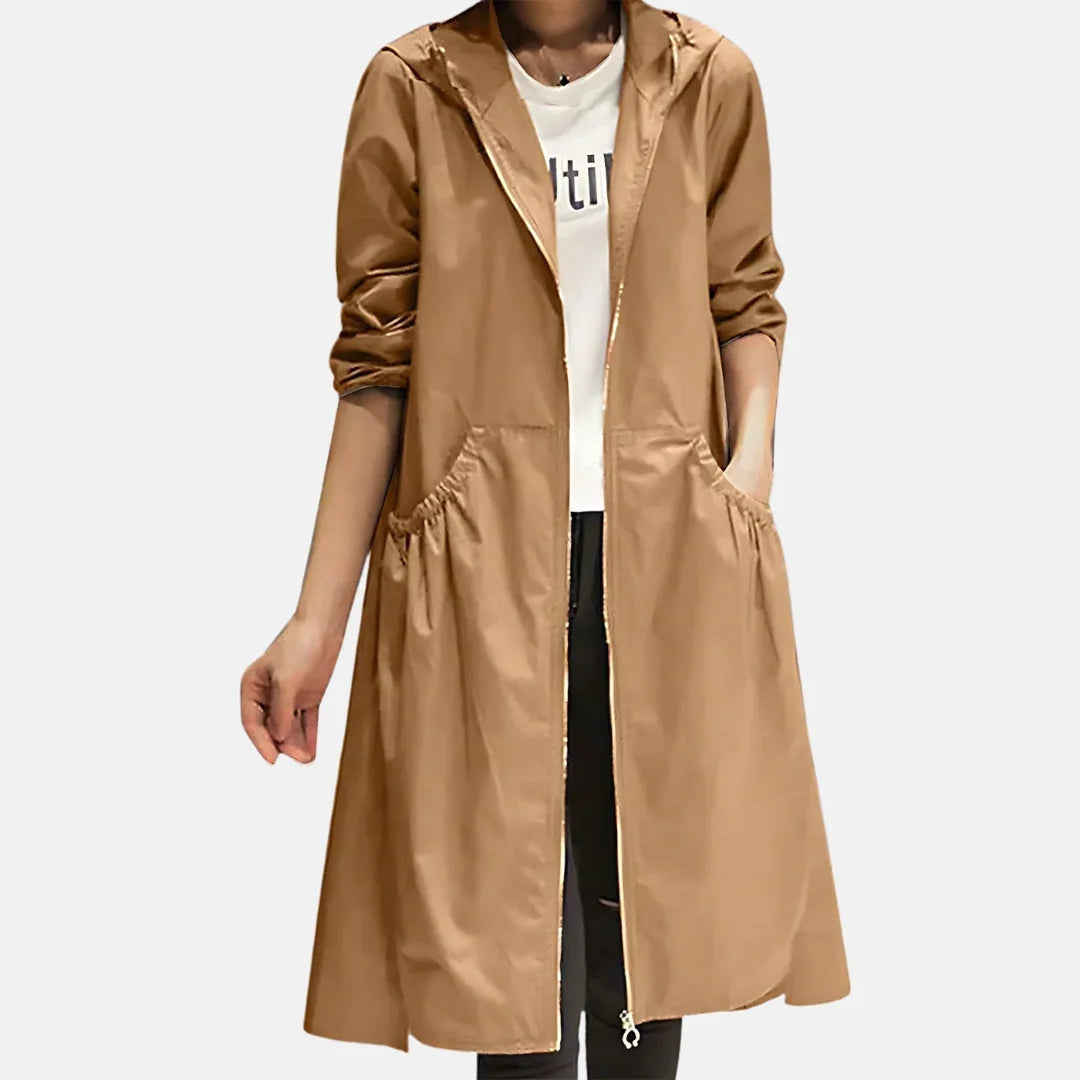Women's Raincoat | Water-Repellent, Hooded, Knee-Length Design 1