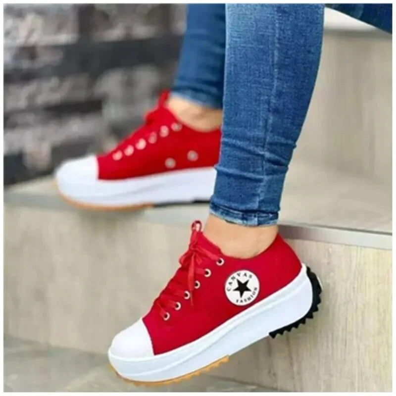 Women's Sneakers | Platform Canvas, Lace-Up Design, Structured Sole 5