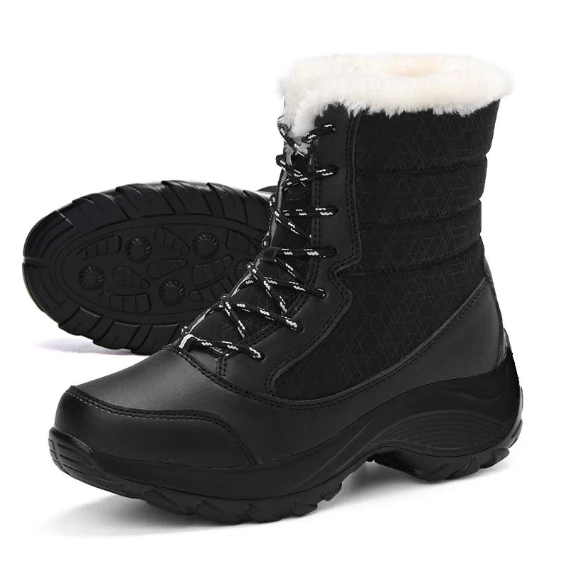 Women's Snow Boots | Waterproof, Faux Fur Lined, Wedge Sole 6