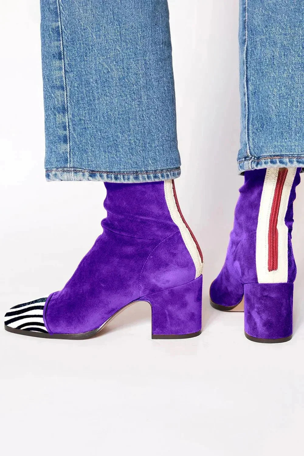 Women's Suede Ankle Boots | Block Heel, Square Toe, Comfortable Fit 2