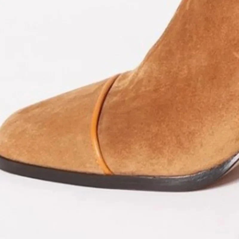 Women's Suede Ankle Boots | Block Heel, Square Toe, Comfortable Fit 6