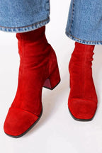 Women's Suede Ankle Boots | Block Heel, Square Toe, Comfortable Fit 8