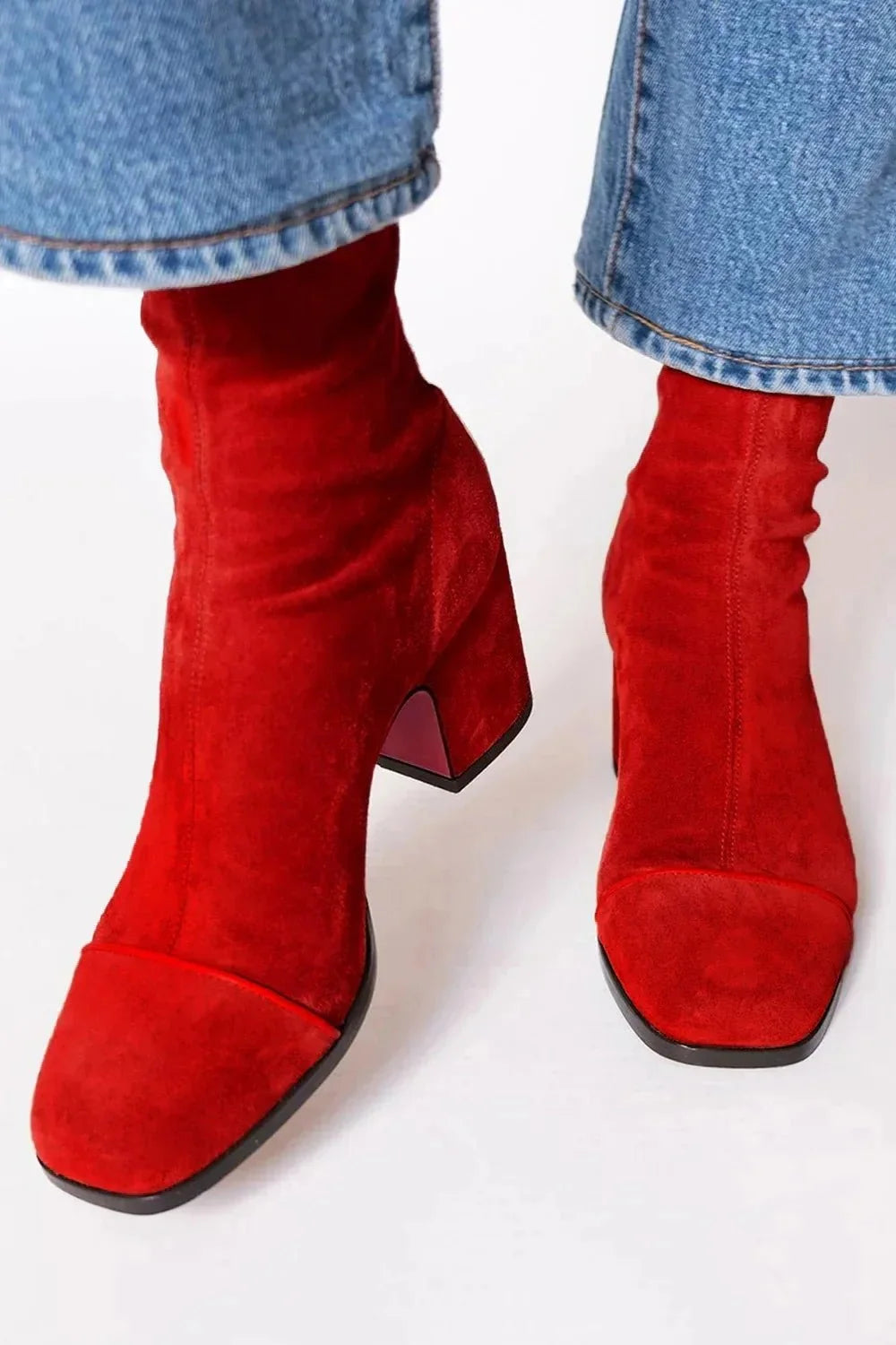 Women's Suede Ankle Boots | Block Heel, Square Toe, Comfortable Fit 8