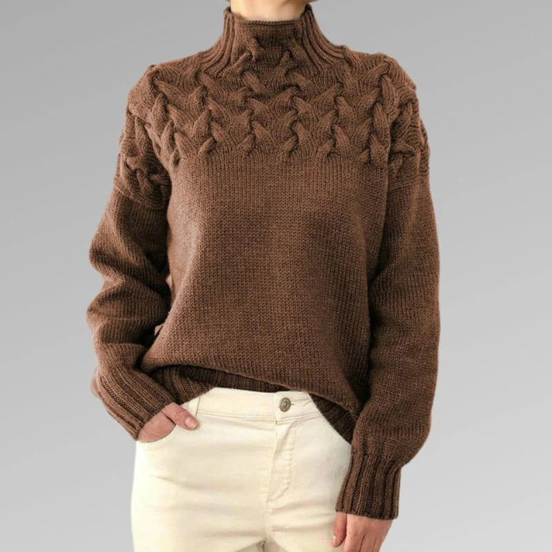 Women's Sweater | Blended Cotton, Rolled Collar, Tailored Fit 1