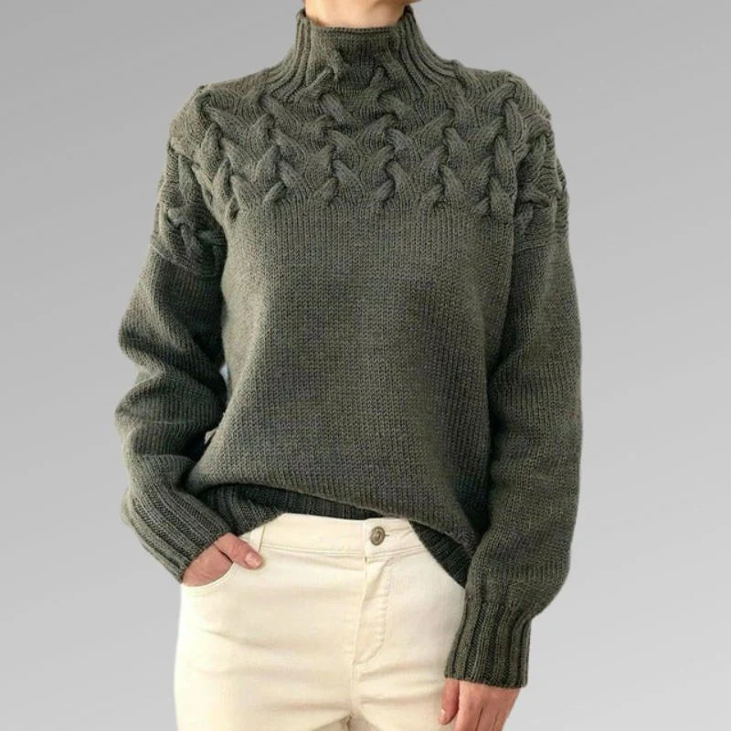 Women's Sweater | Blended Cotton, Rolled Collar, Tailored Fit 2