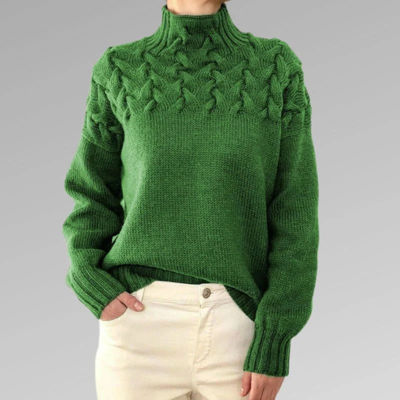Women's Sweater | Blended Cotton, Rolled Collar, Tailored Fit 4