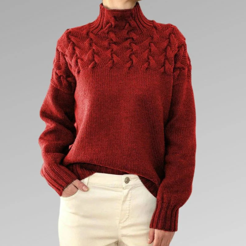 Women's Sweater | Blended Cotton, Rolled Collar, Tailored Fit 5