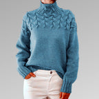 Women's Sweater | Blended Cotton, Rolled Collar, Tailored Fit 6