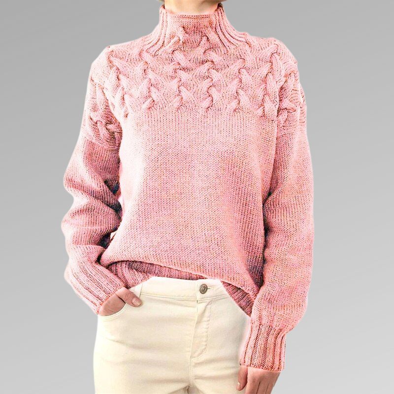 Women's Sweater | Blended Cotton, Rolled Collar, Tailored Fit 7