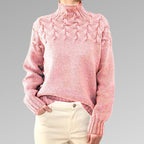 Women's Sweater | Blended Cotton, Rolled Collar, Tailored Fit 7