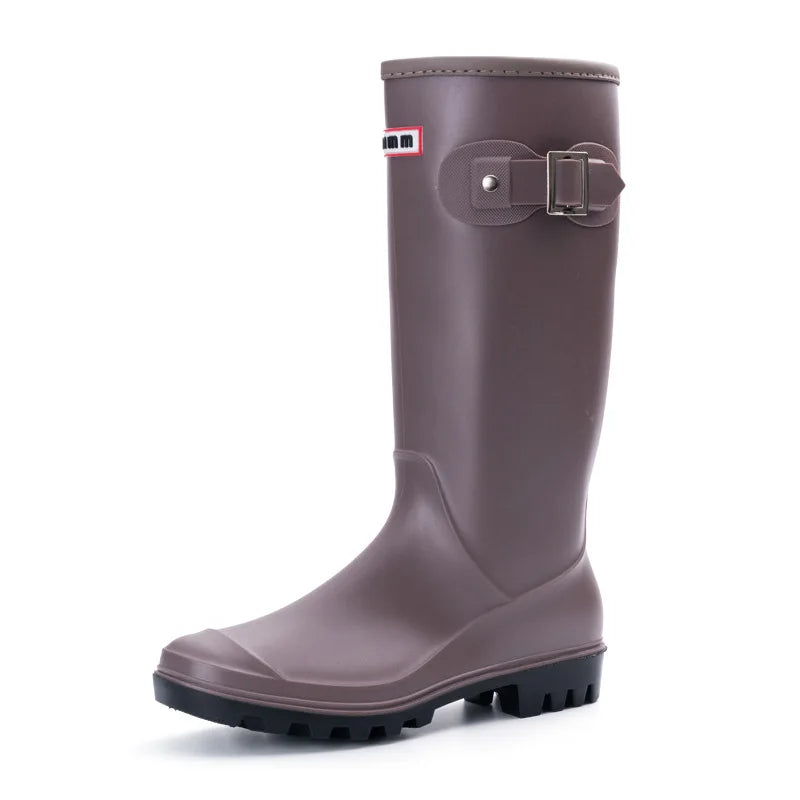 Women's Tall Waterproof Rubber Rain Boots | Anti-Slip Sole, Seamless Design 0