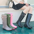 Women's Tall Waterproof Rubber Rain Boots | Anti-Slip Sole, Seamless Design 1