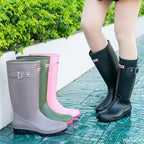 Women's Tall Waterproof Rubber Rain Boots | Anti-Slip Sole, Seamless Design 4