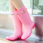 Women's Tall Waterproof Rubber Rain Boots | Anti-Slip Sole, Seamless Design 5