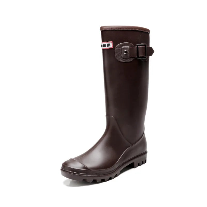 Women's Tall Waterproof Rubber Rain Boots | Anti-Slip Sole, Seamless Design 8