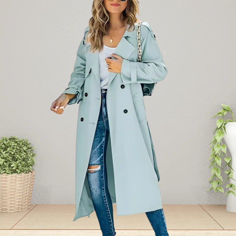 Women's Trench Coat | Double-Breasted, Mid-Length, Regular Fit 4